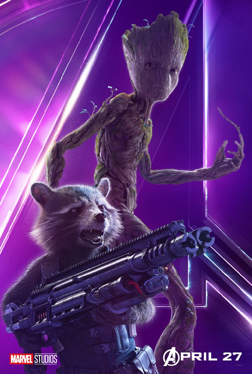 Avengers Infinity War Character Groot Rocket Raccoon