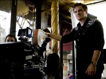 Quentin Tarantino on set of Inglourious Basterds