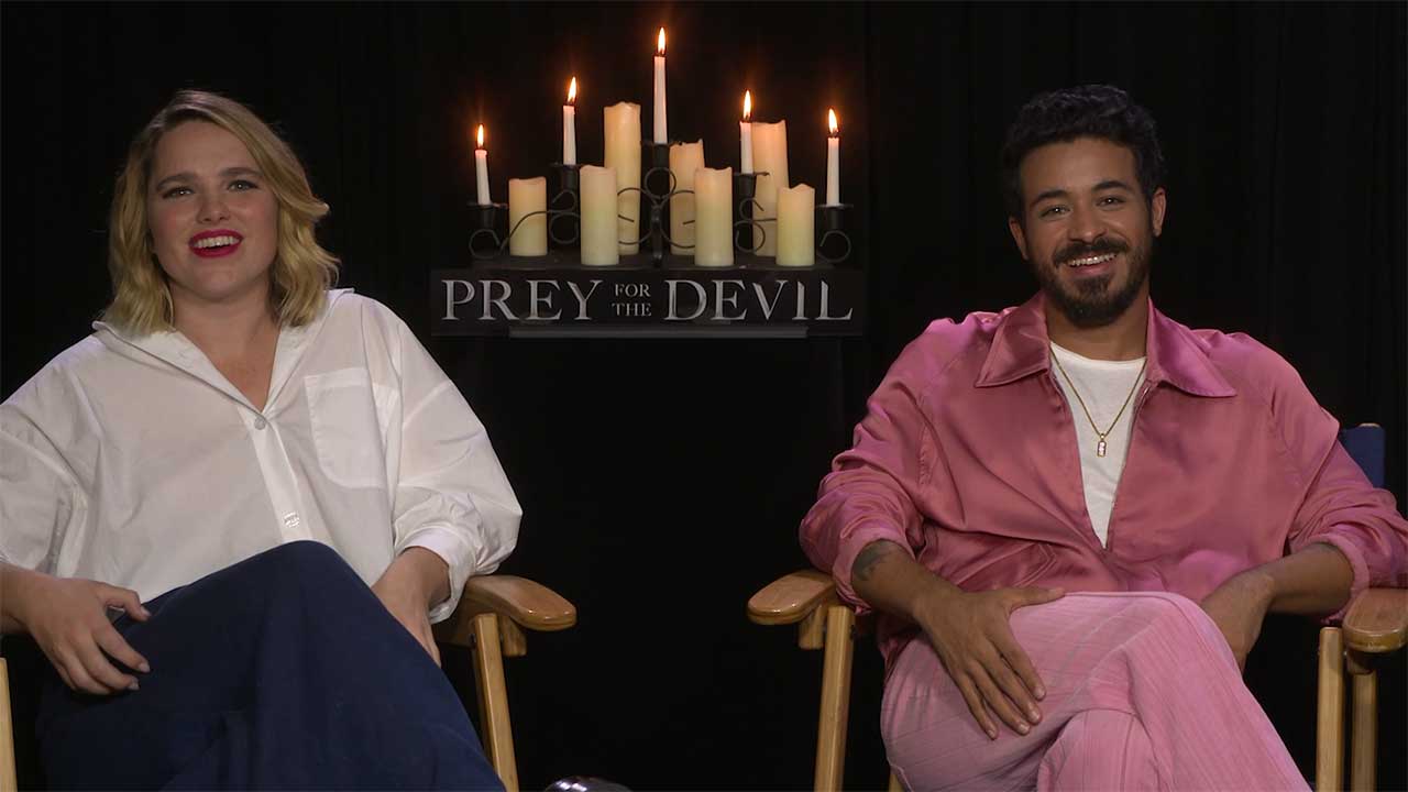 Prey For The Devil movie interviews jacqueline byers christian navarro