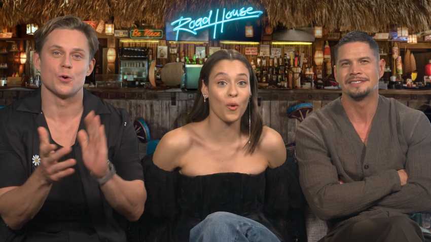 Road House 2024 movie interview Billy Magnussen Daniela Melchior JD Pardo 850