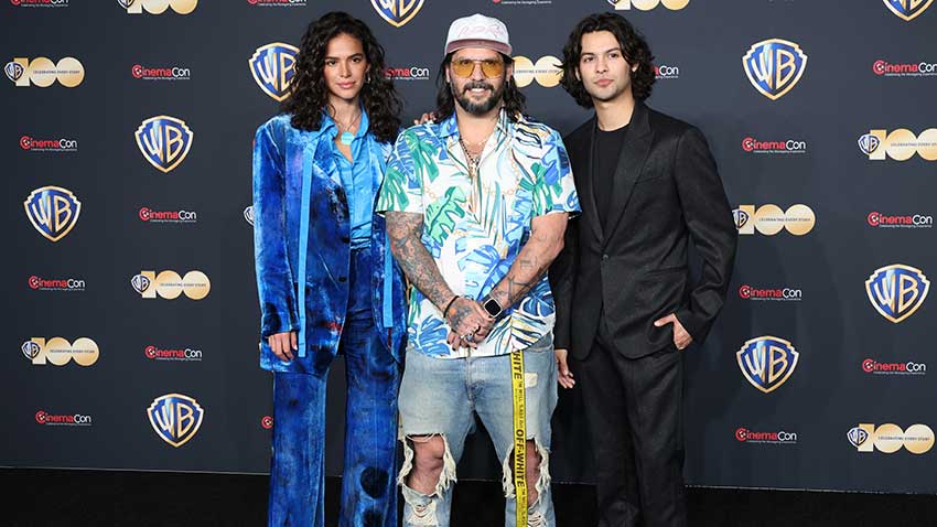 Blue Beetle's Xolo Mariduena, Bruna Marquezine and director Angel Miguel Soto