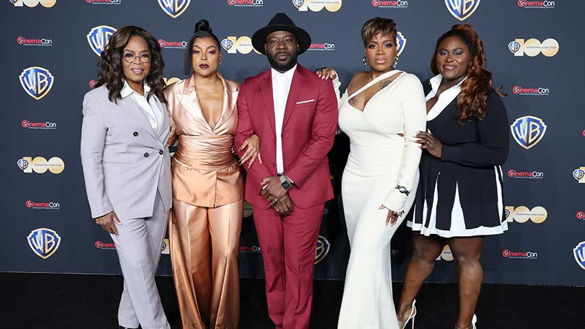 Oprah Winfrey, Tararaji P Henson The Color Purple musical director Blitz Bazawule, Fantasia Barrino, Danielle Brooks2023