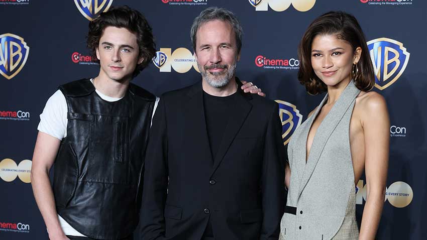 Timothee Chalamet, Denis Villeneuve and Zendaya Dune Part 2