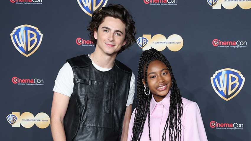 Timothee Chalamet and Calah Lane of Wonka at CinemaCon