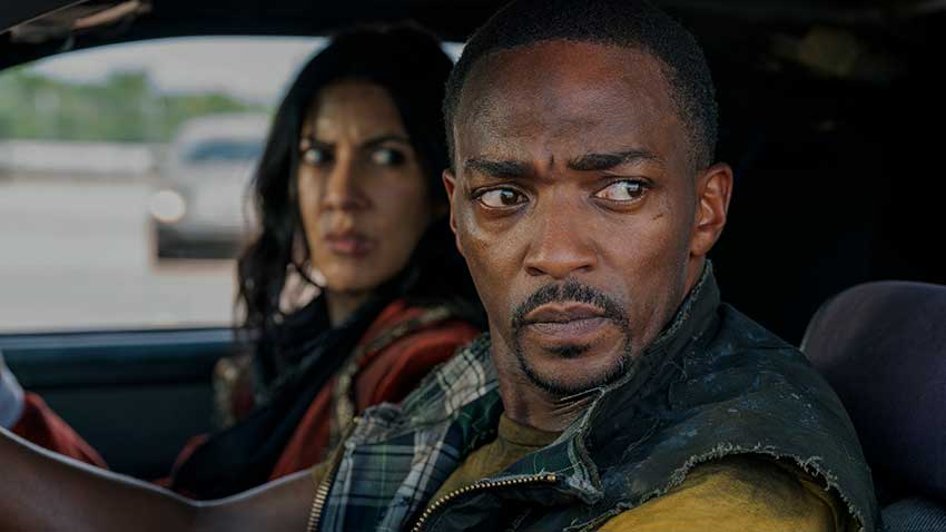 Anthony Mackie and Stephanie Beatriz in Twisted Metal